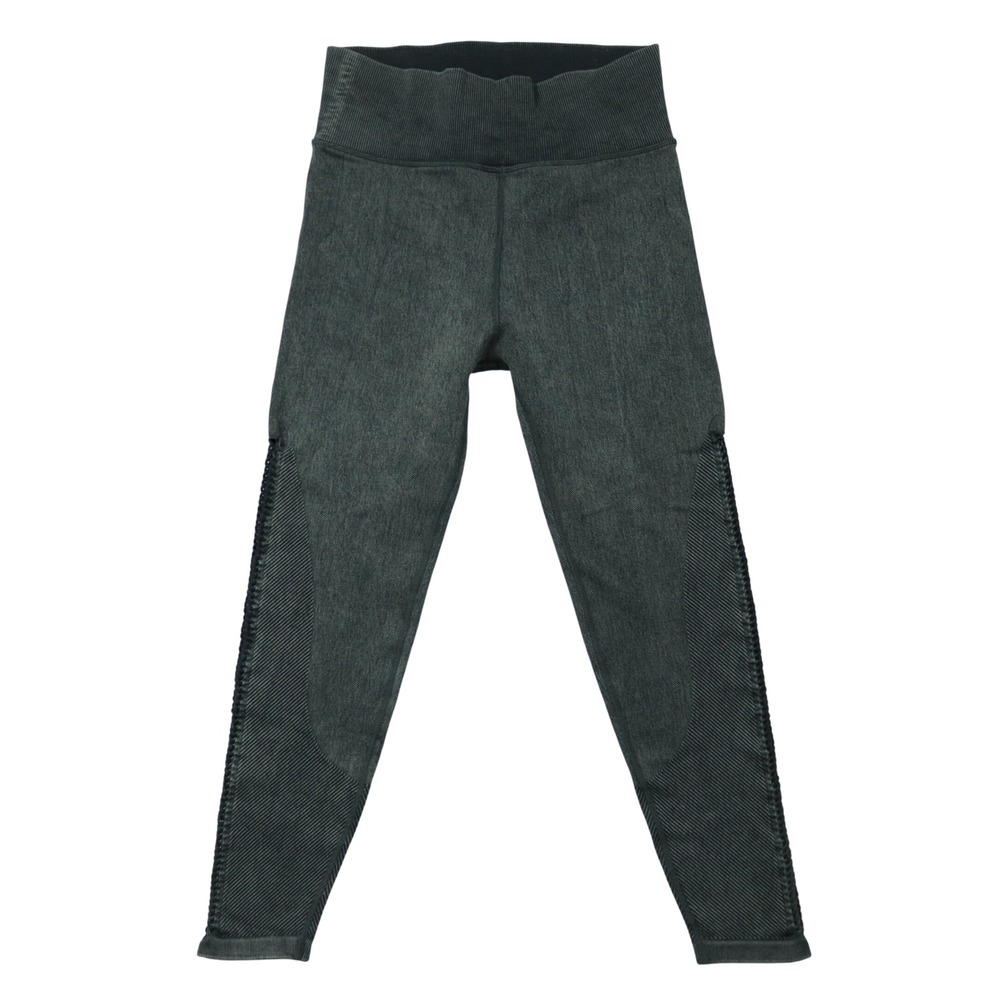 OFFLINE by Aerie Womens Gray Acid Wash 7/8 High Rise Ribbed Leggings Medium